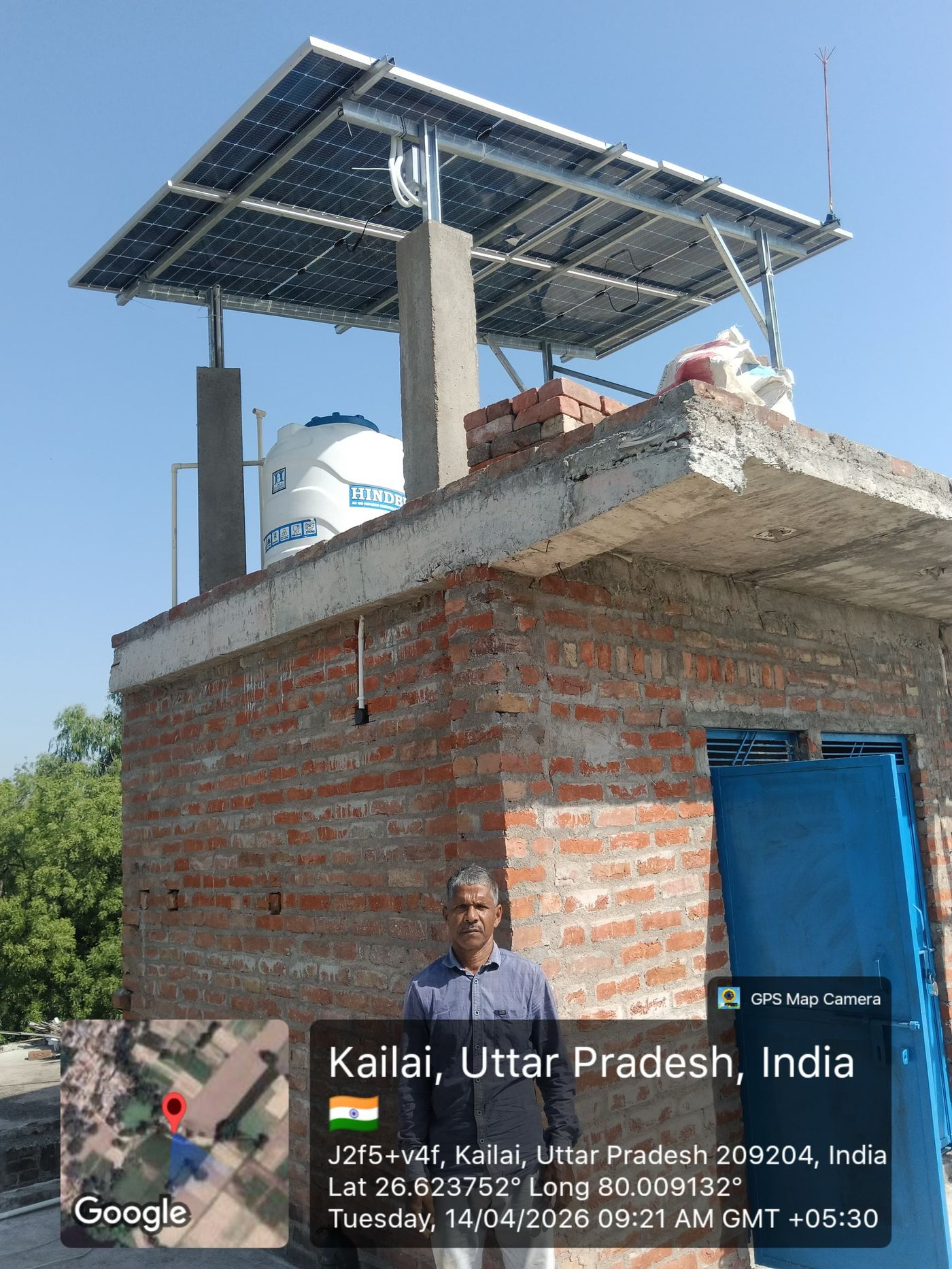 Rooftop solar installation in Kailai, Uttar Pradesh