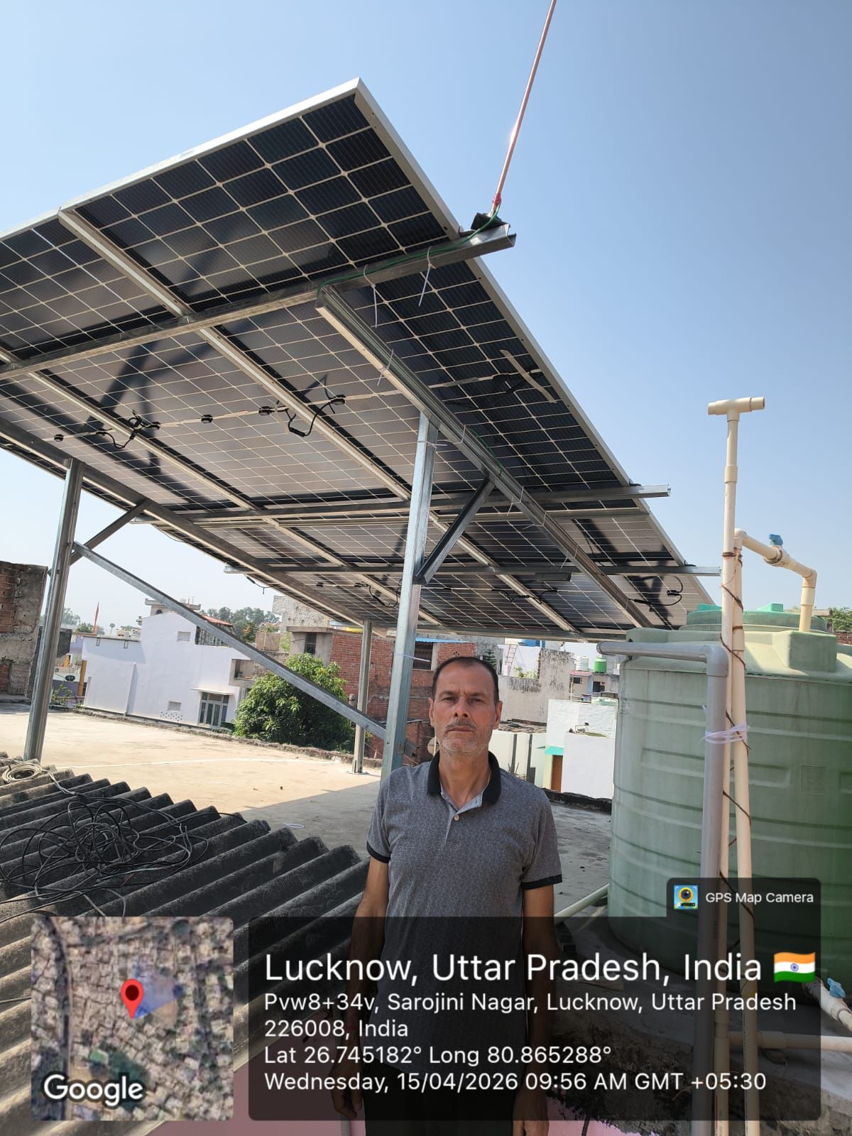Rooftop solar installation in Lucknow, Uttar Pradesh