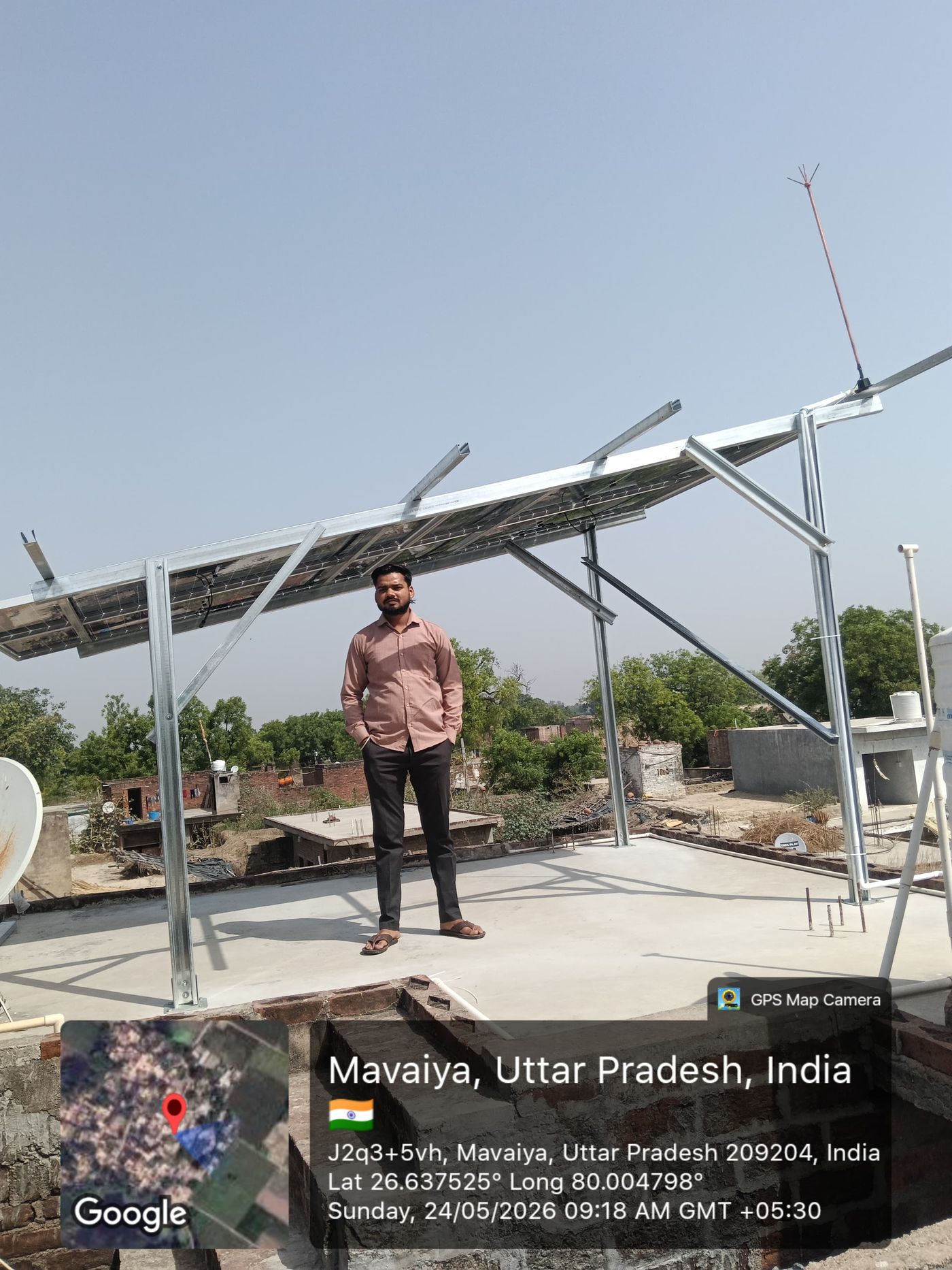 Rooftop solar installation in Mavaiya, Uttar Pradesh