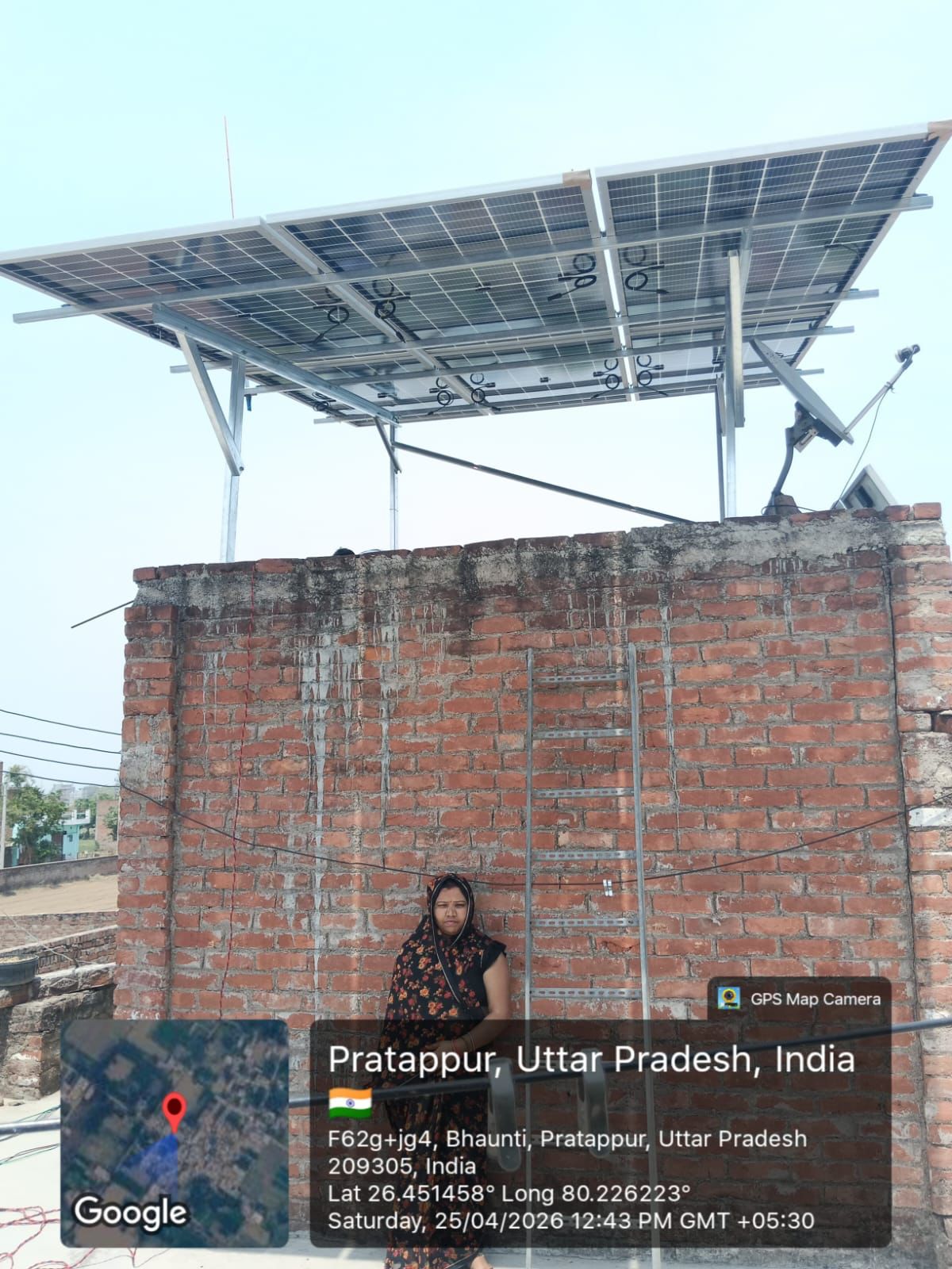 Rooftop solar installation in Pratappur, Uttar Pradesh